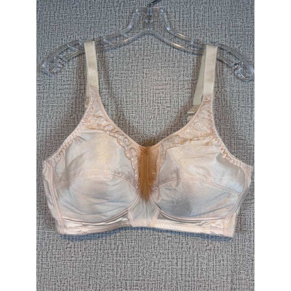 NWT Naturalwear 290 Mastectomy Bra Nude Beige Lace Wireless Pocketed 40C Full